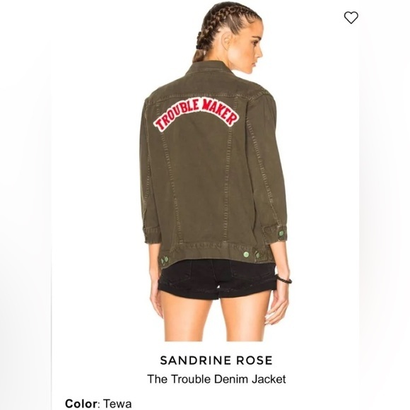 Sandrine Rose Jackets & Blazers - Sandrine Rose The Troublemaker Utility Denim Jacket Army Green Size Medium